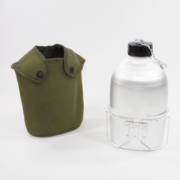 铝制水壶 户外随身便捷军训军壶套装 老式水壶德美军绿色铝饭盒 