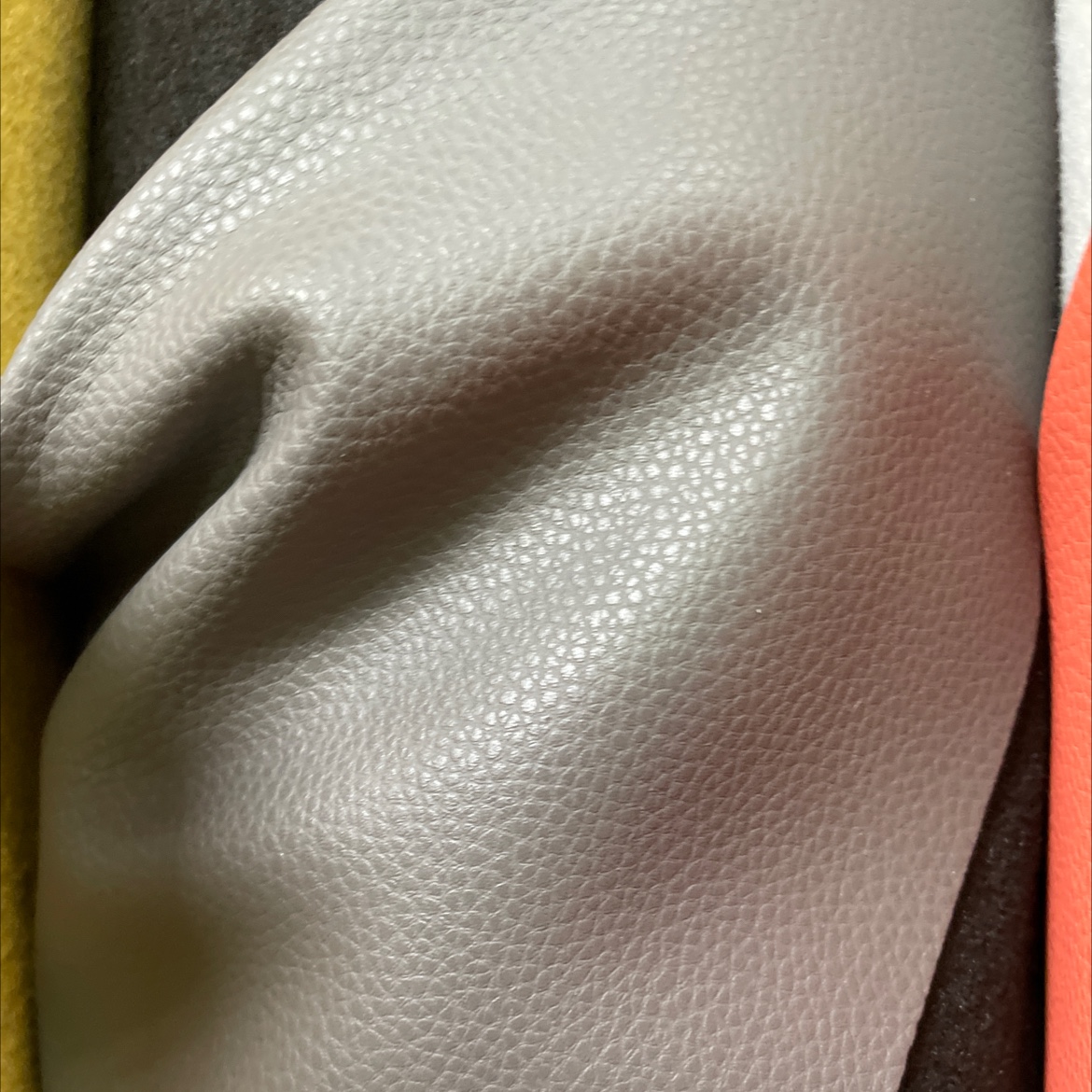 Four Seasons Lychee leather fabric, leather bags, sofas, accessories, soft furnishings, belts, dark grey sjlz008 Item Picture