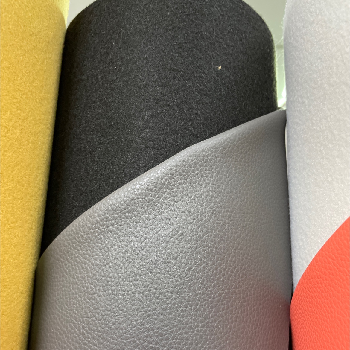 Four Seasons Lychee leather fabric, leather bags, sofas, accessories, soft furnishings, belts, dark grey sjlz008 details Picture
