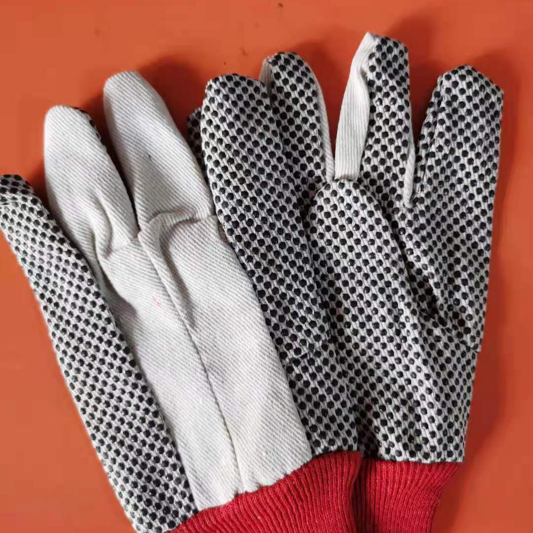 Guantes protección laboral guantes de goma resistentes al desgaste cuero de goma antideslizante duradero pegamento impregnado transpirable sitio de trabajo trabajo de hombres y mujeres trabajo blanco y negro