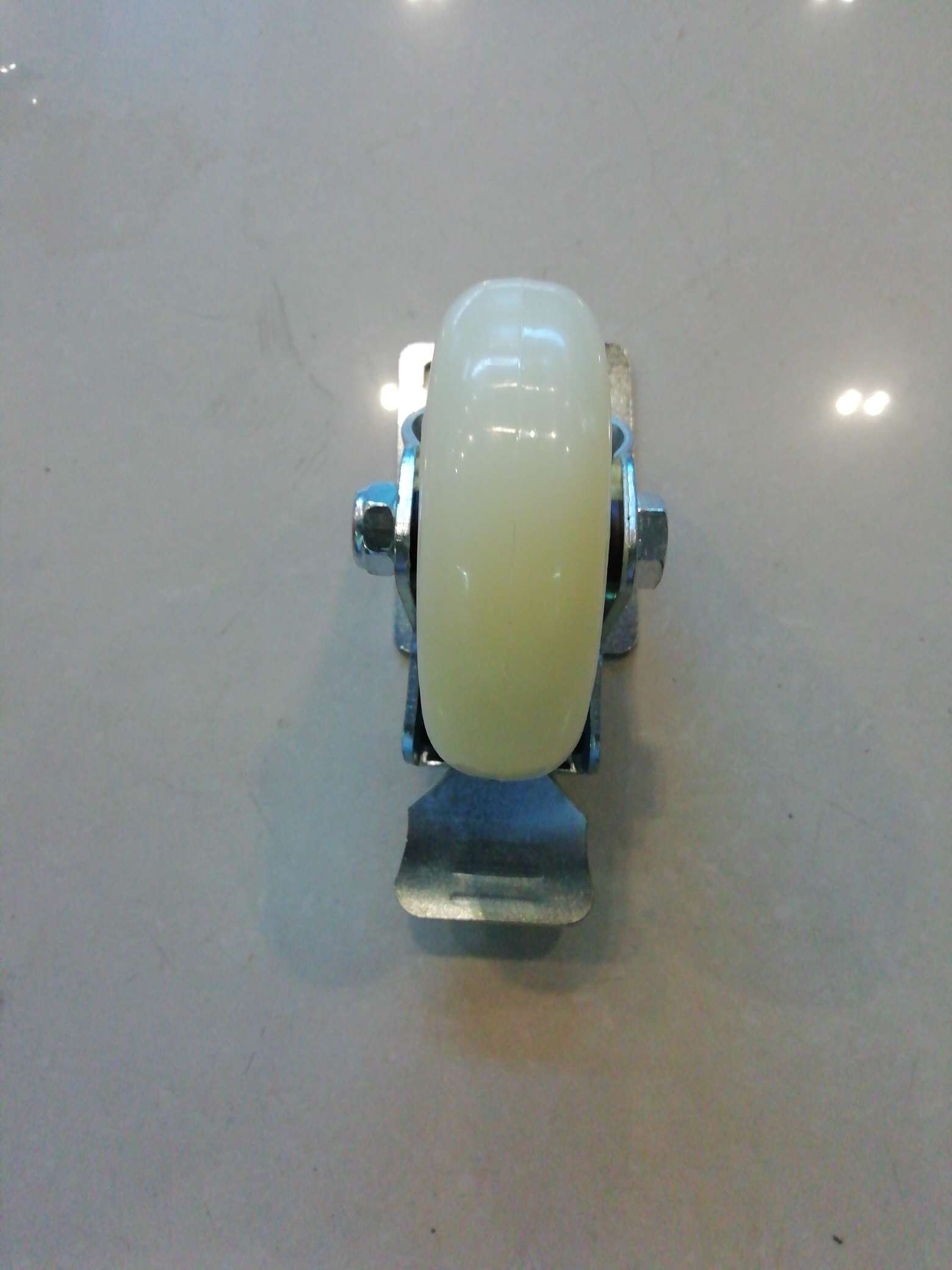 4-inch Jiale medium-sized white nylon brake wheels detail image 2