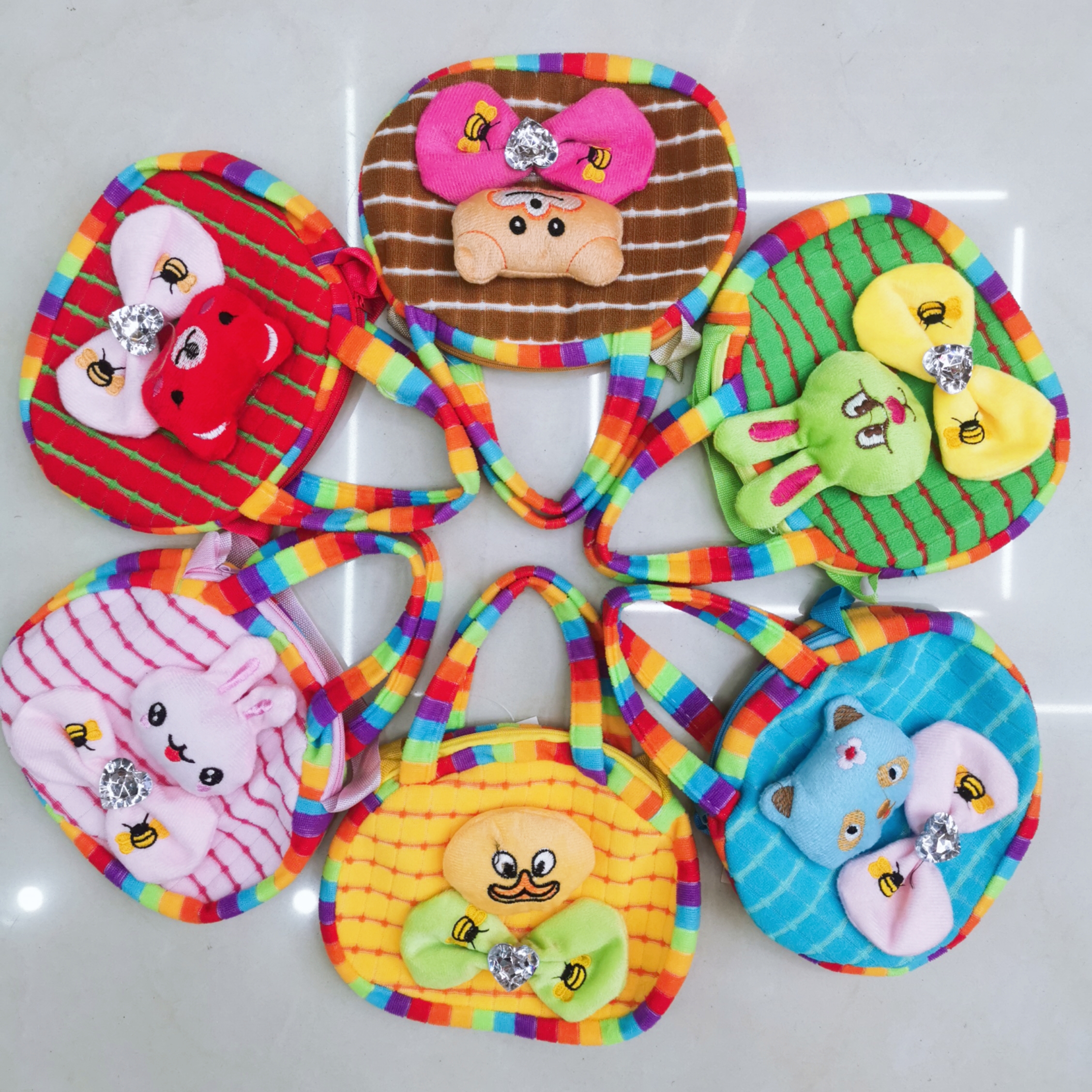 New children's colorful sweet small bag change storage small bag crossbody bag cute cartoon small bag