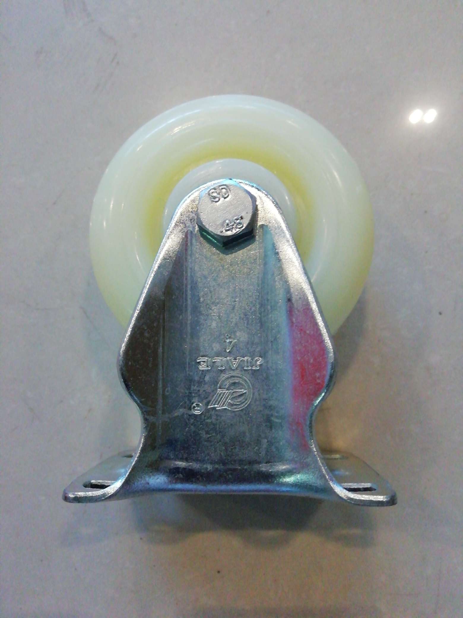 4-inch medium-sized Jiale white nylon oriented wheels details Picture