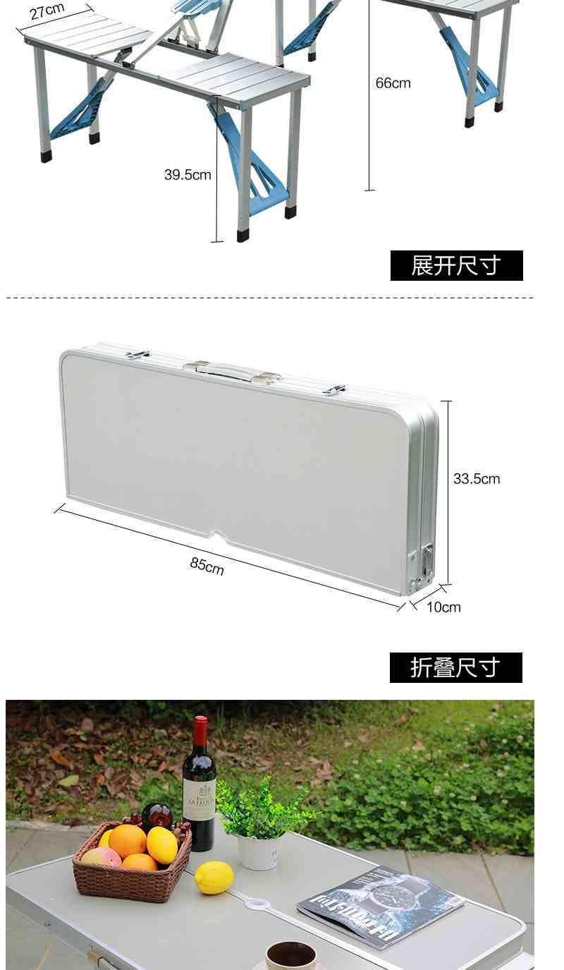 铭华家具厂户外折叠桌椅铝合金连体桌椅野炊桌自驾游便携桌椅广告宣传桌户外展业桌详情图8