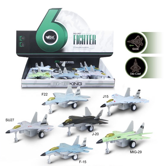 Six alloy recoil simulation fighter jets