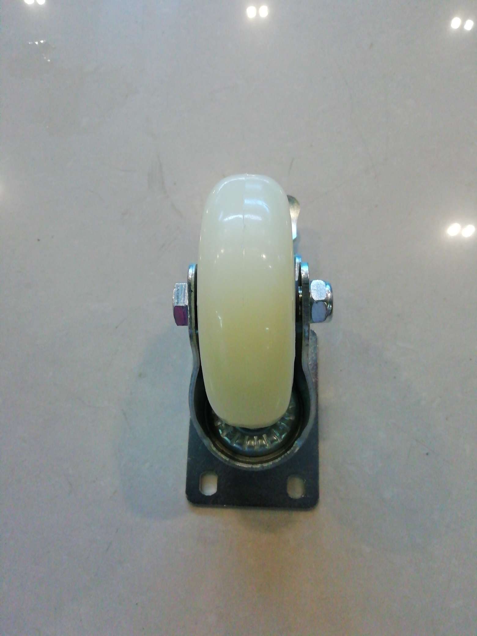 4-inch Jiale medium-sized white nylon brake wheels detail image 3