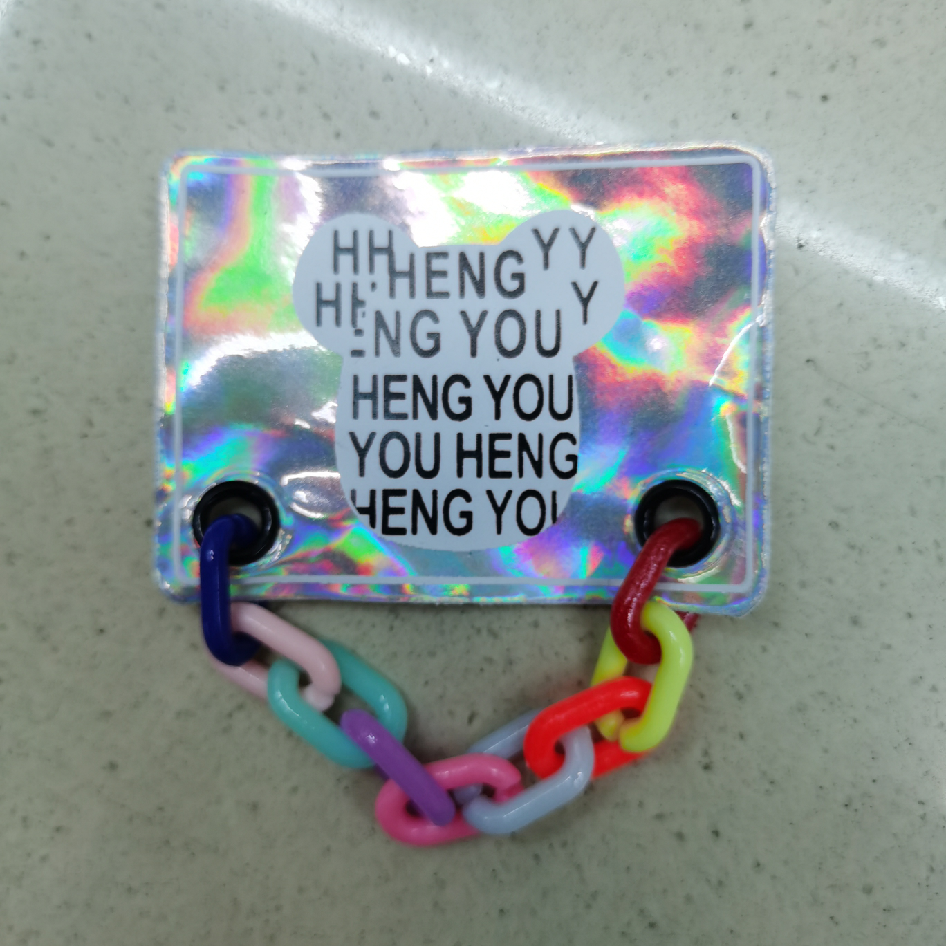 厂家直销现货时尚简约服装配饰彩色链条皮标