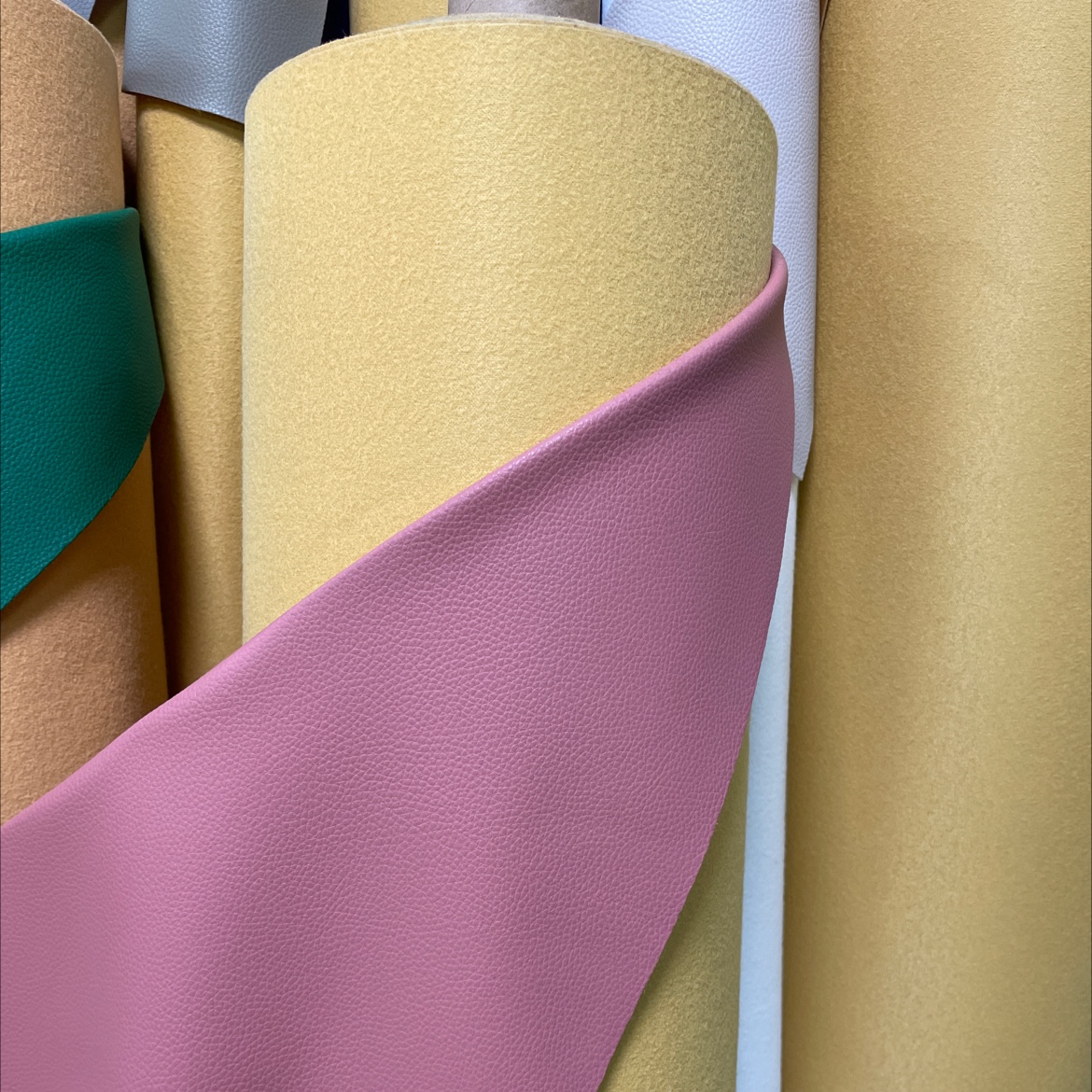 Four Seasons Lychee leather fabric, leather bags, sofas, accessories, soft furnishings, belts, peach pink sjlz026 Item Picture