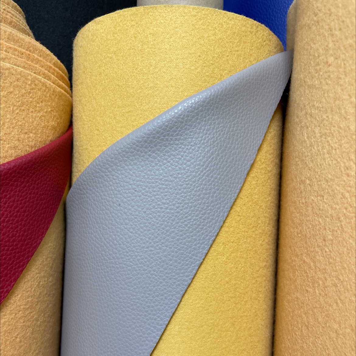 Four Seasons Lychee leather fabric, leather bags, sofas, accessories, soft furnishings, belts, khaki grey sjlz010 details Picture