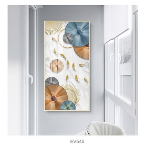 新中式家居入户玄关九尾鱼吉祥如意挂画装饰画