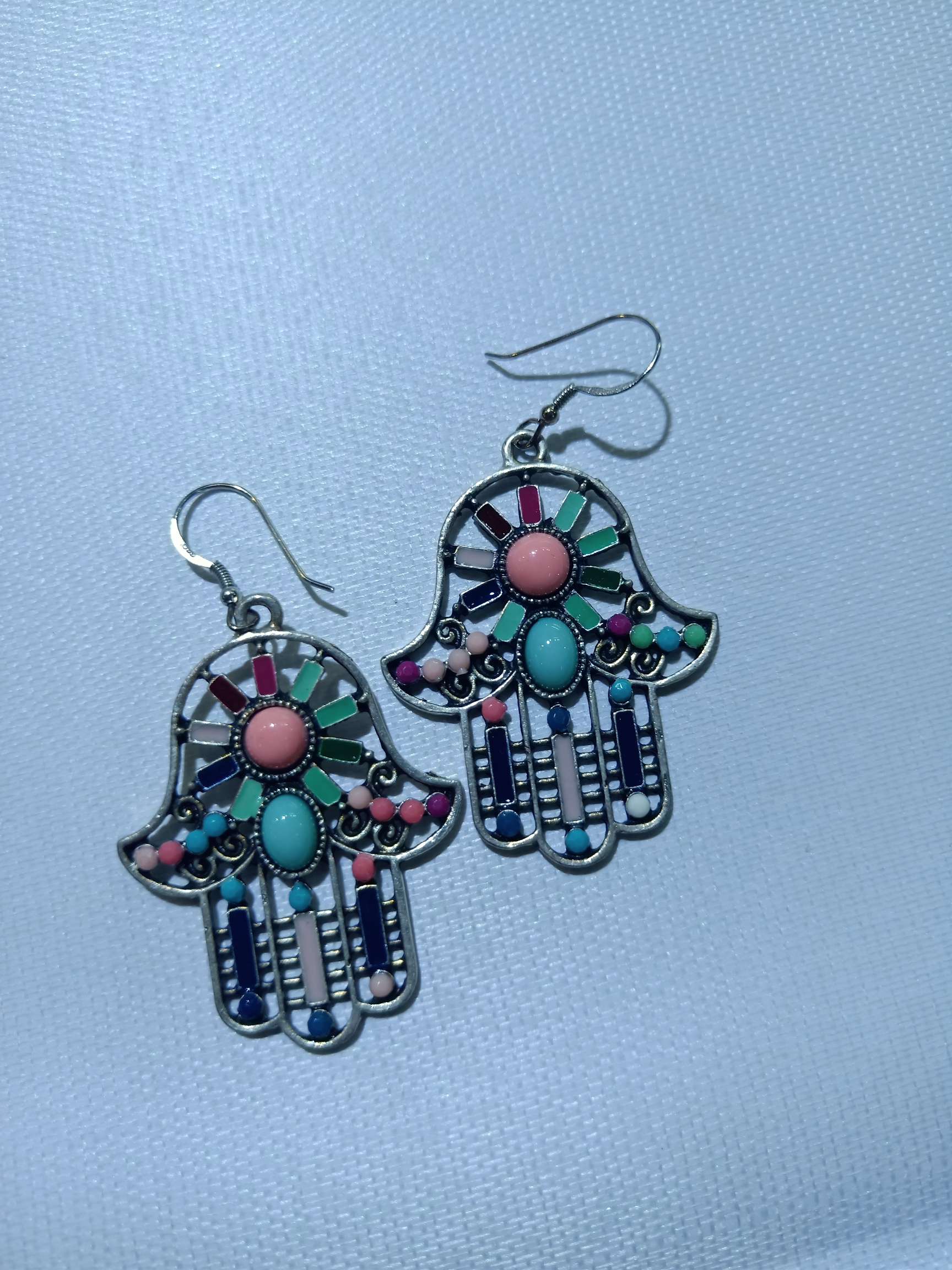 手掌银勾滴油耳环耳钉产品图