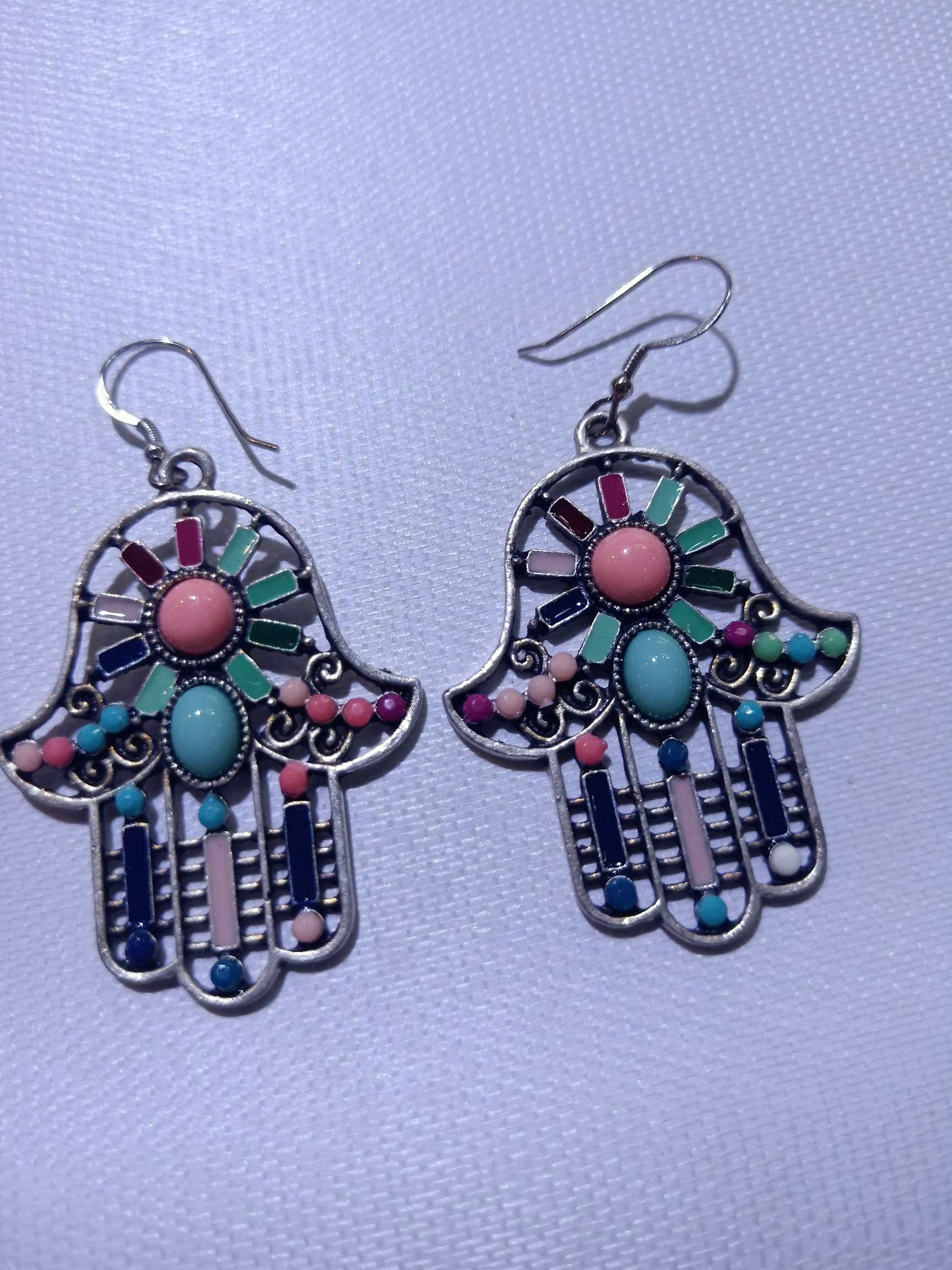 手掌银勾滴油耳环耳钉详情图2