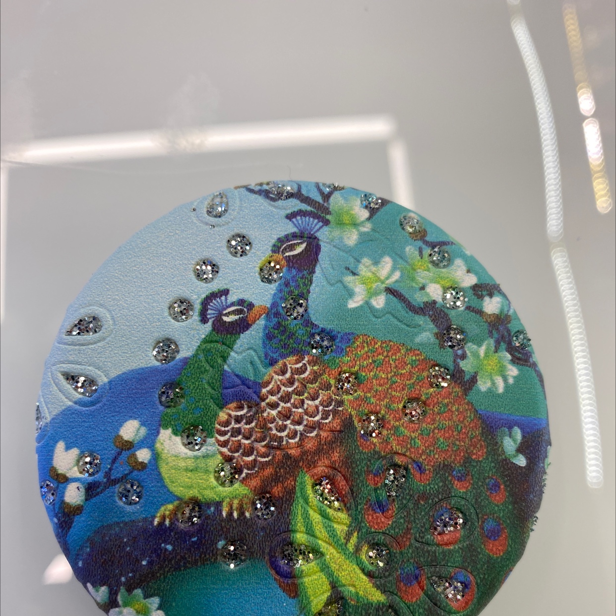 迪梦斯工艺礼品镜子装饰工艺家居装饰时尚设计理念面包镜子闪粉孔雀系列A-123