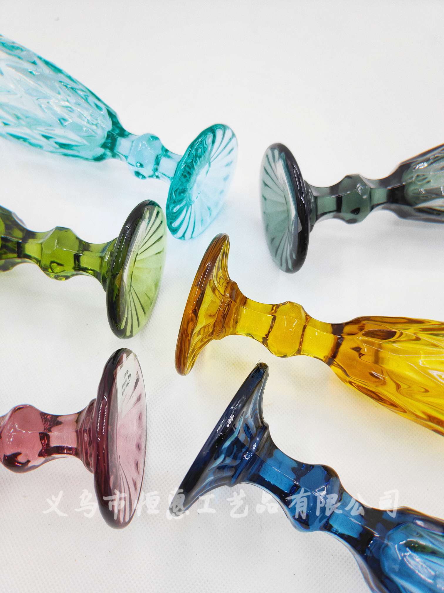 Factory direct sales of retro colored embossed champagne cups, creative juice cups, glass highball cups, and household colored glass cups Application Scenario