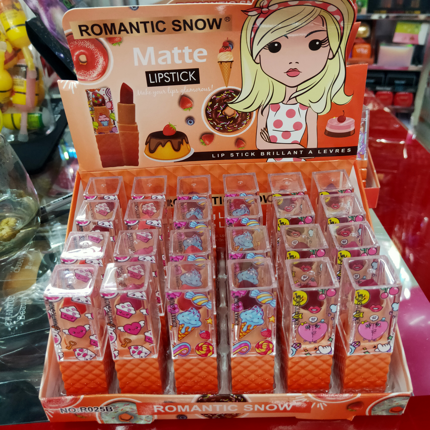 口红25甜品甜甜圈多色时尚防水口红唇彩外贸专供