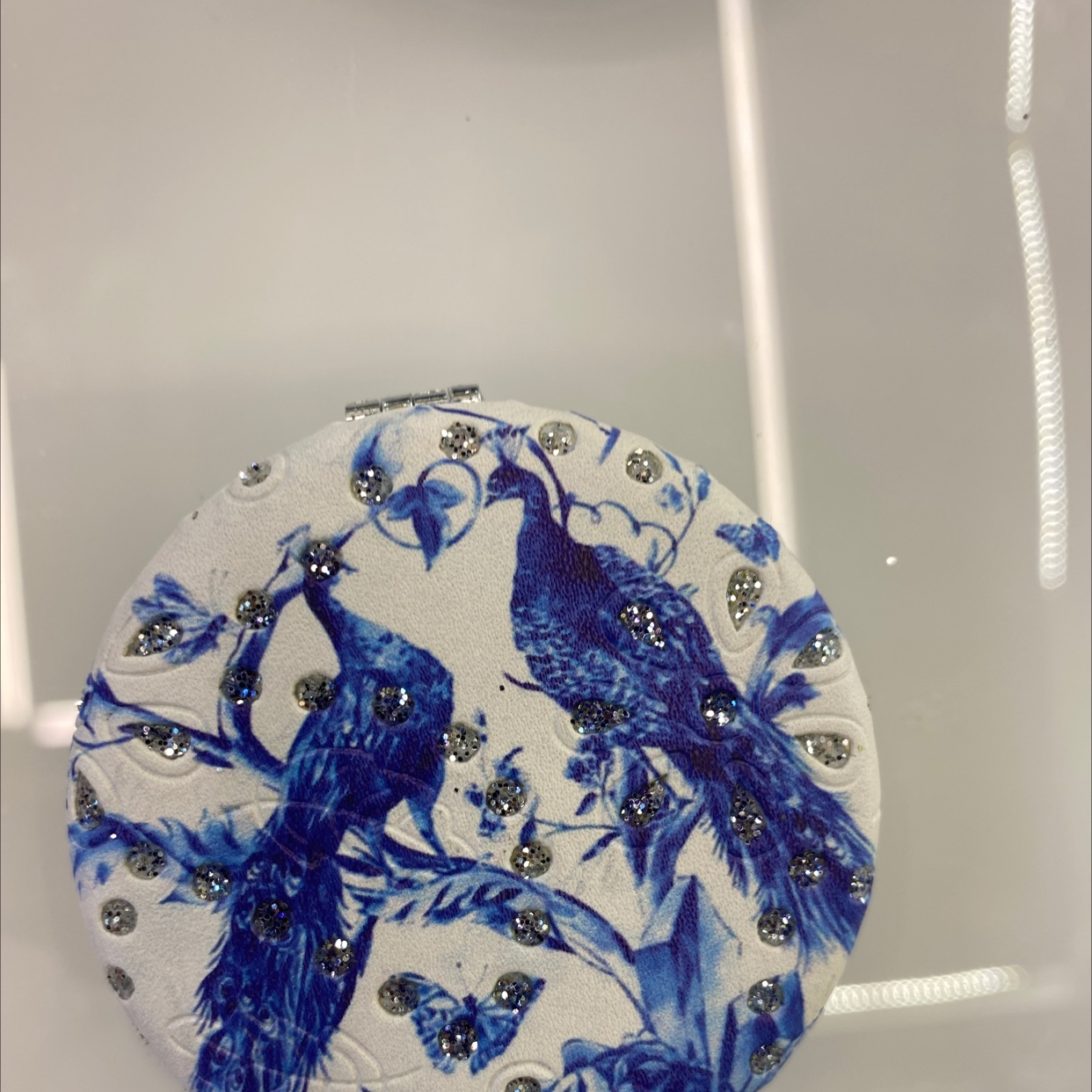 迪梦斯工艺礼品镜子装饰工艺家居装饰时尚设计理念面包镜子闪粉孔雀系列A-123详情2