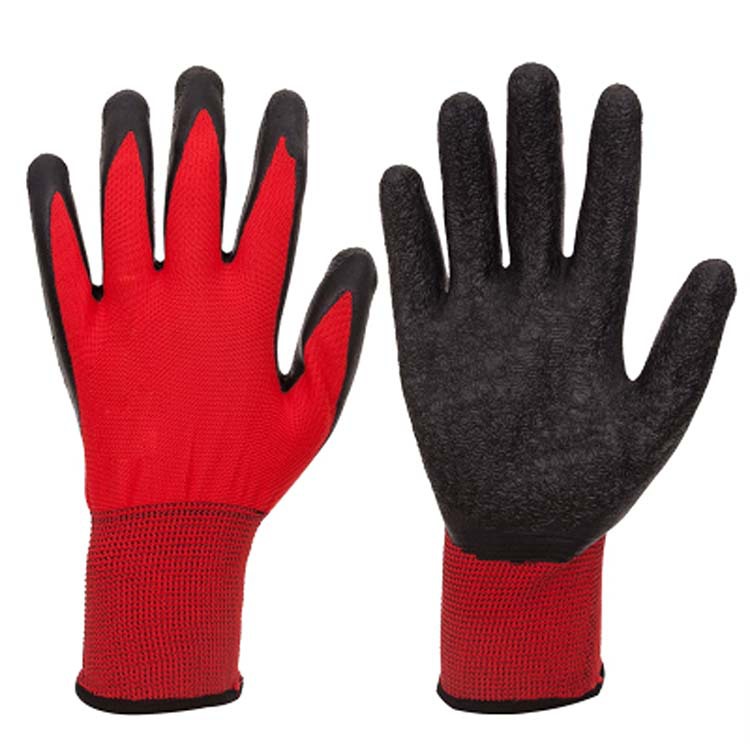 Guantes de protección laboral goma sumergida guantes de goma industrial de protección laboral colgante completo engrosado fábrica de protección laboral al por mayor guantes de butileno negro rojo