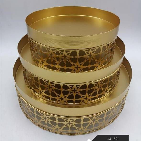 Yuxuan Ironwork Middle Eastern Style Home Decoration Ornaments, metal handicrafts, New European Ironwork three-piece set, Candy box 16
