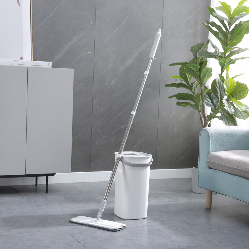 Hands-free scratch-off Lazy mop flat bucket