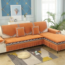 海纳百川菊黄色雪尼尔加厚款衍棉清新柔软质地温和多色家用型沙发垫