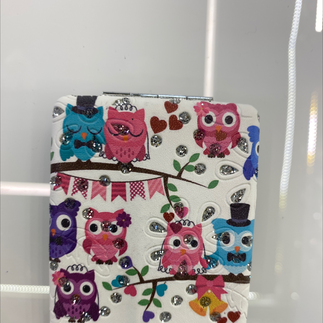 Dimengsi Craft Gift Mirror Decoration Craft Home Decoration Fashion Design Concept Bread Mirror Pink Rectangular Owl Peacock Series Makeup Mirror A-126 details Picture
