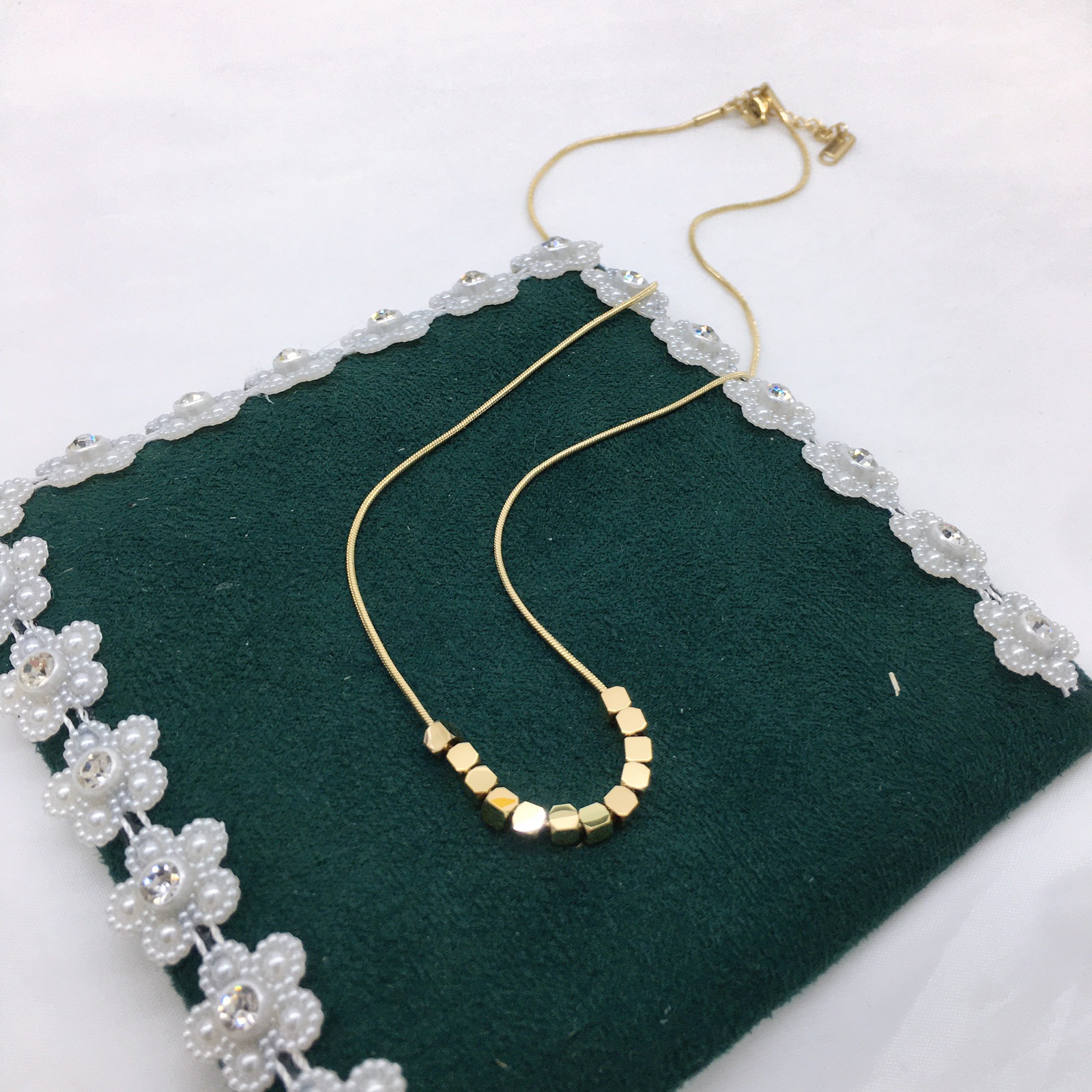 The new trend fashion Korean version titanium steel snake chain wears 12 square necklace thumbnail