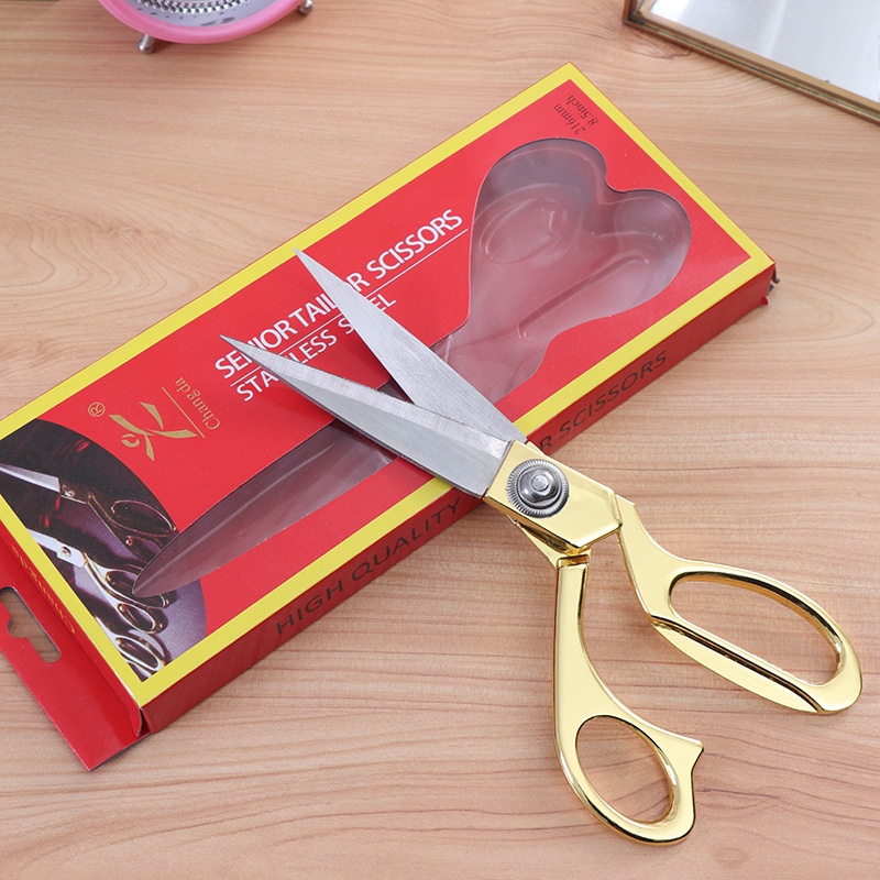 一件代发礼盒装金色不锈钢裁缝剪 专业裁布剪刀精美礼盒装裁缝剪图