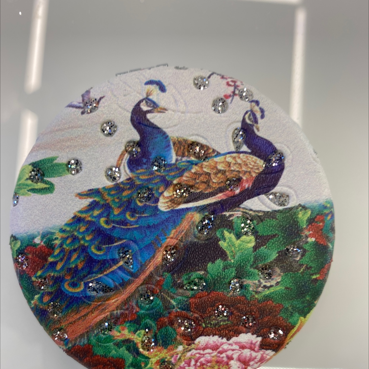 迪梦斯工艺礼品镜子装饰工艺家居装饰时尚设计理念面包镜子闪粉孔雀系列A-123详情5