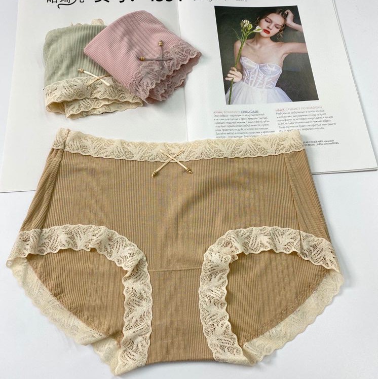 蕾丝内裤女性感奢华柔软莫代尔中腰超弹无痕抗菌透气纯棉裆