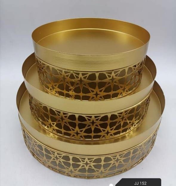 Yuxuan Ironwork Middle Eastern Style Home Decoration Ornaments, metal handicrafts, New European Ironwork three-piece set, Candy box 16 details Picture