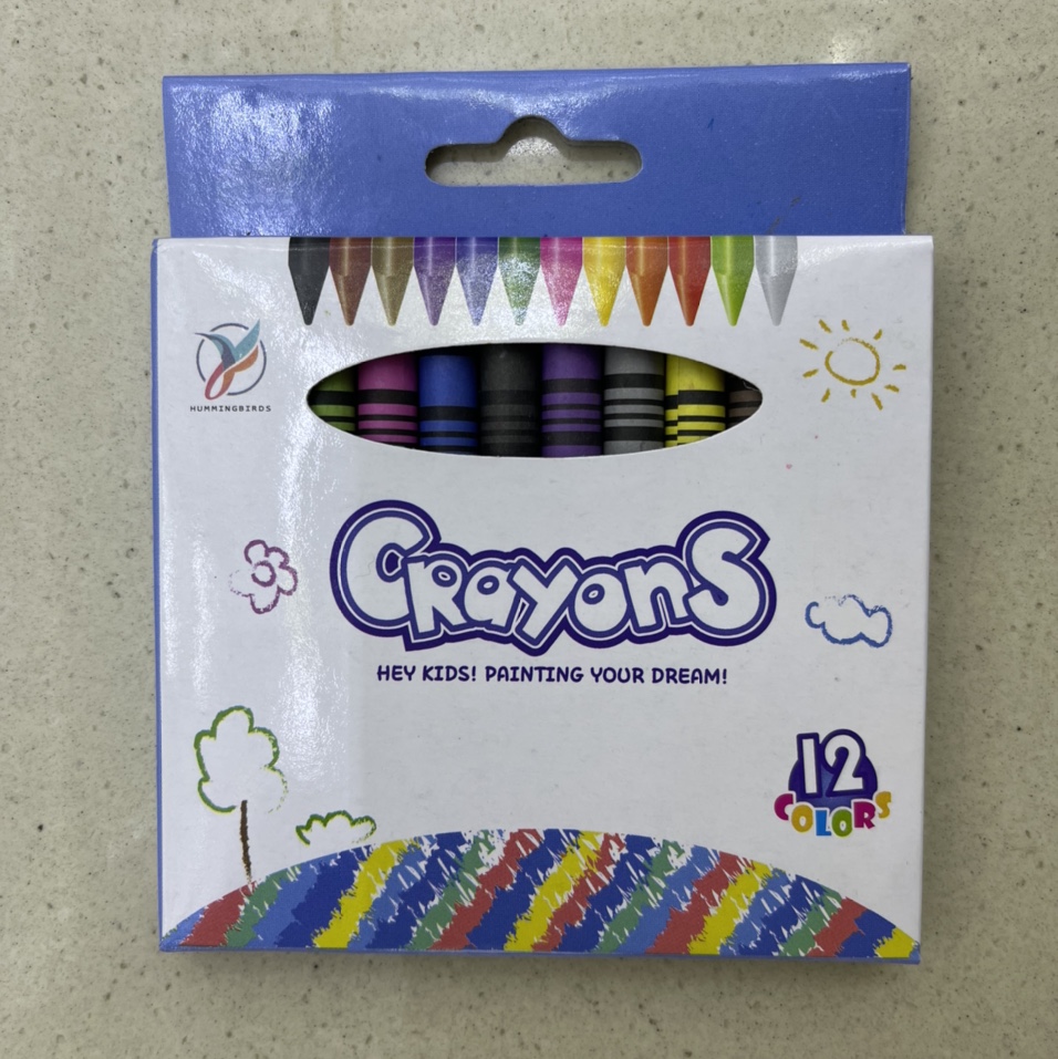 12色蜡笔小学生幼儿绘画学习用品安全无毒画笔套装