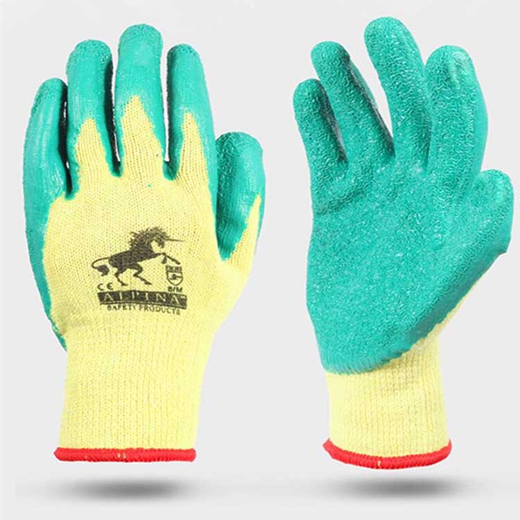 Guantes de protección laboral inmersión adhesivo industrial guante de protección laboral colgante completo engrosado fábrica de protección laboral al por mayor guantes de butileno amarillo verde
