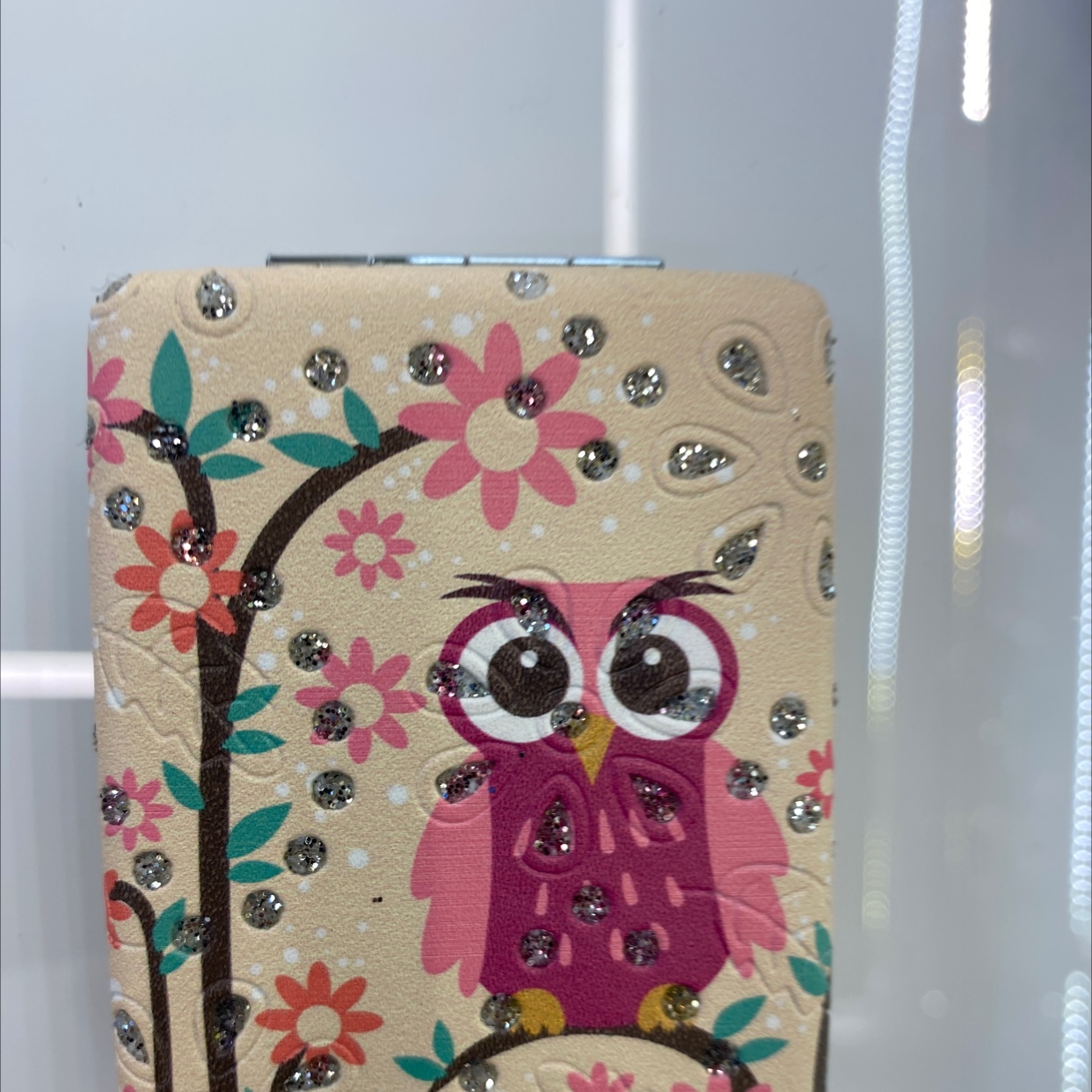 Dimengsi Craft Gift Mirror Decoration Craft Home Decoration Fashion Design Concept Bread Mirror Pink Rectangular Owl Peacock Series Makeup Mirror A-126 Specification drawing