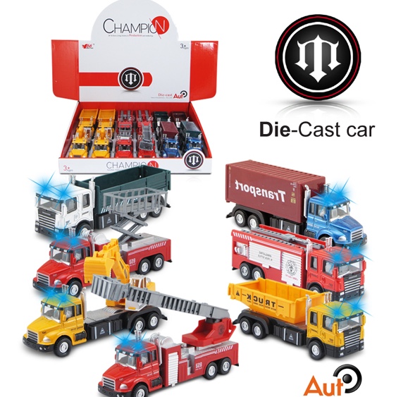 Alloy drag head fire protection engineering rebound vehicle with lights and music