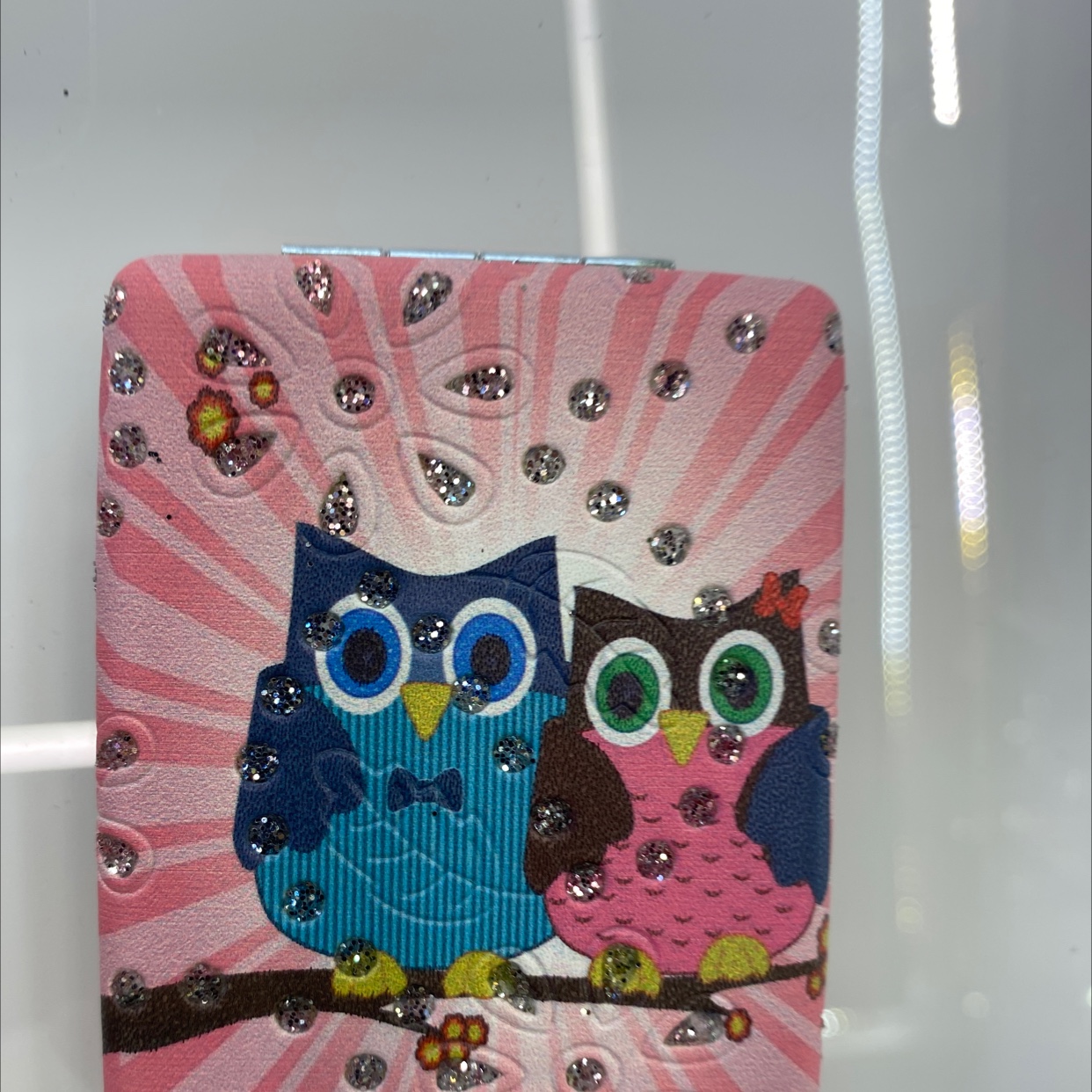 Dimengsi Craft Gift Mirror Decoration Craft Home Decoration Fashion Design Concept Bread Mirror Pink Rectangular Owl Peacock Series Makeup Mirror A-126 Application Scenario