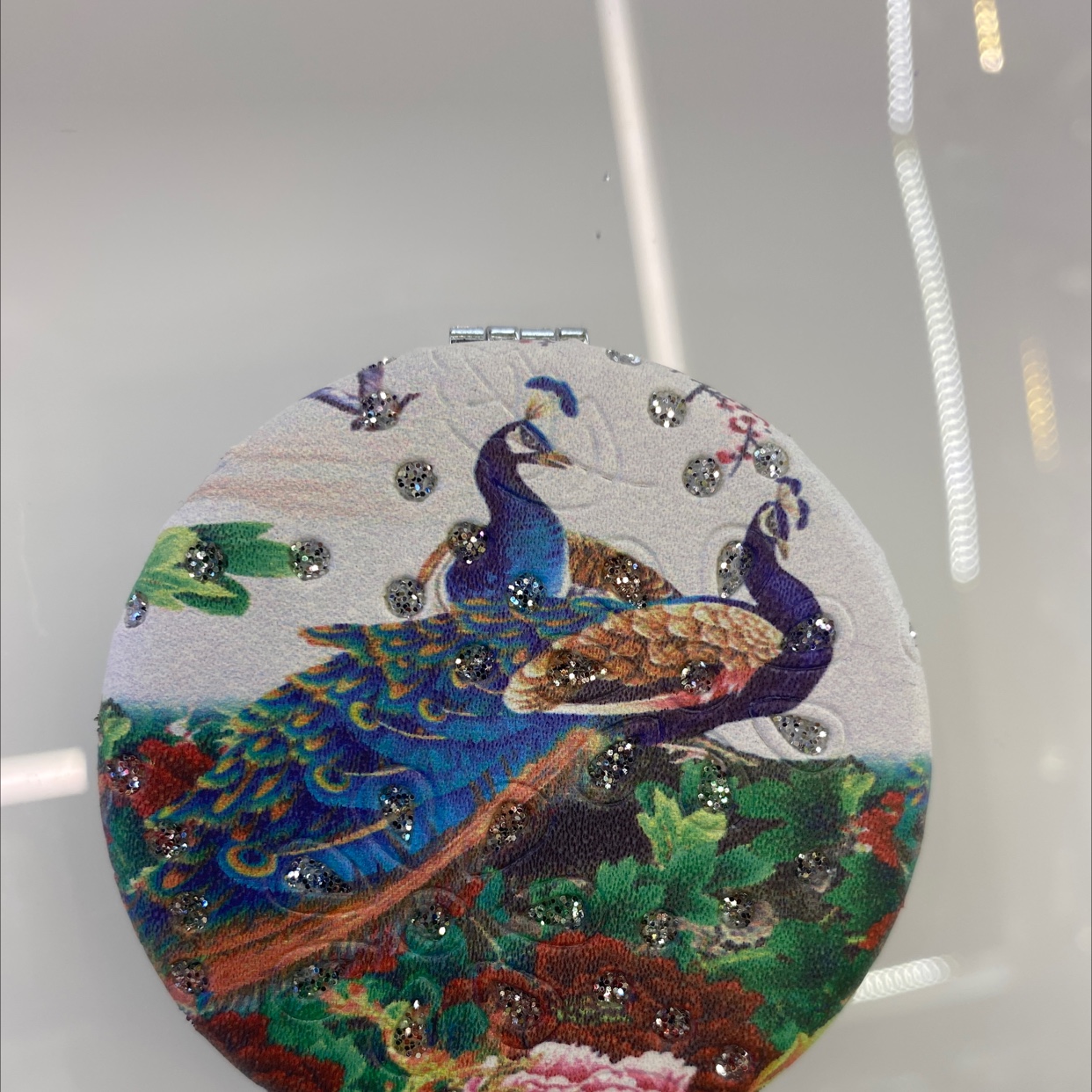 迪梦斯工艺礼品镜子装饰工艺家居装饰时尚设计理念面包镜子闪粉孔雀系列A-123详情1