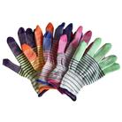 工作手套防护薄款13针织尼龙手套芯条纹花色透气干活贴手电子厂多色可选