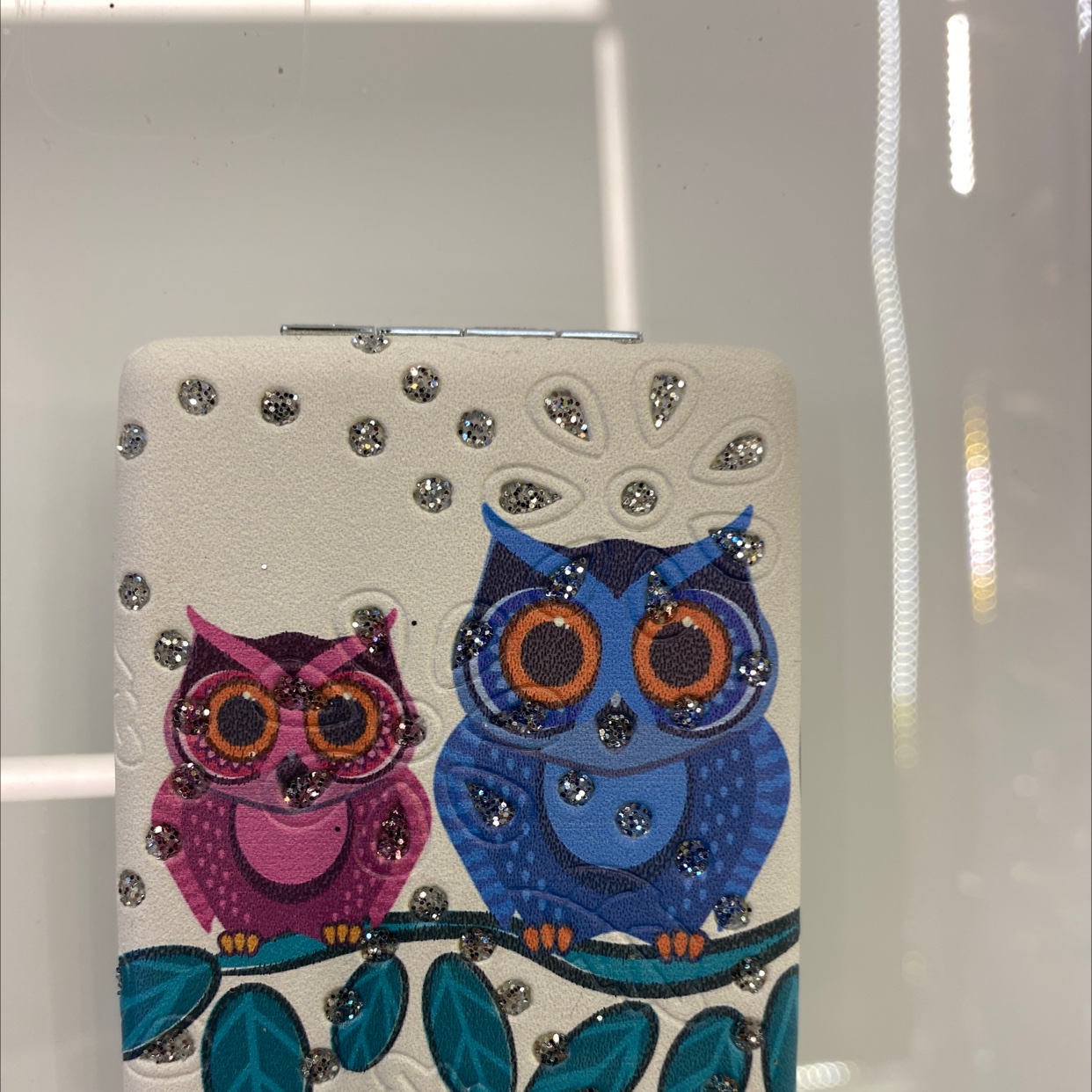 Dimengsi Craft Gift Mirror Decoration Craft Home Decoration Fashion Design Concept Bread Mirror Pink Rectangular Owl Peacock Series Makeup Mirror A-126 Item Picture
