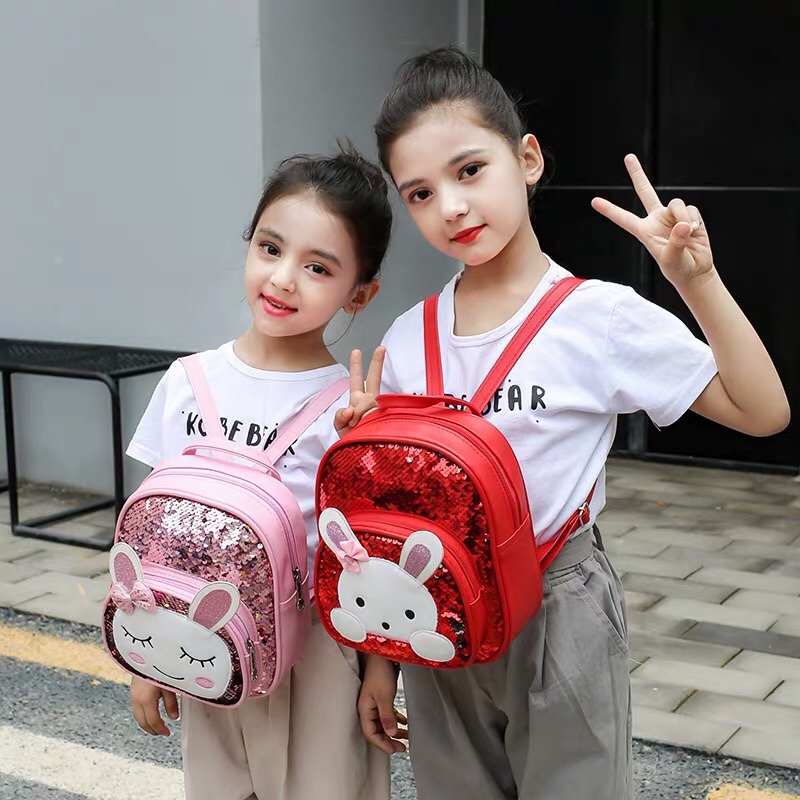 新款韩版儿童包包卡通兔子可爱宝宝婴幼儿小书包时尚亮片女童双肩背包
