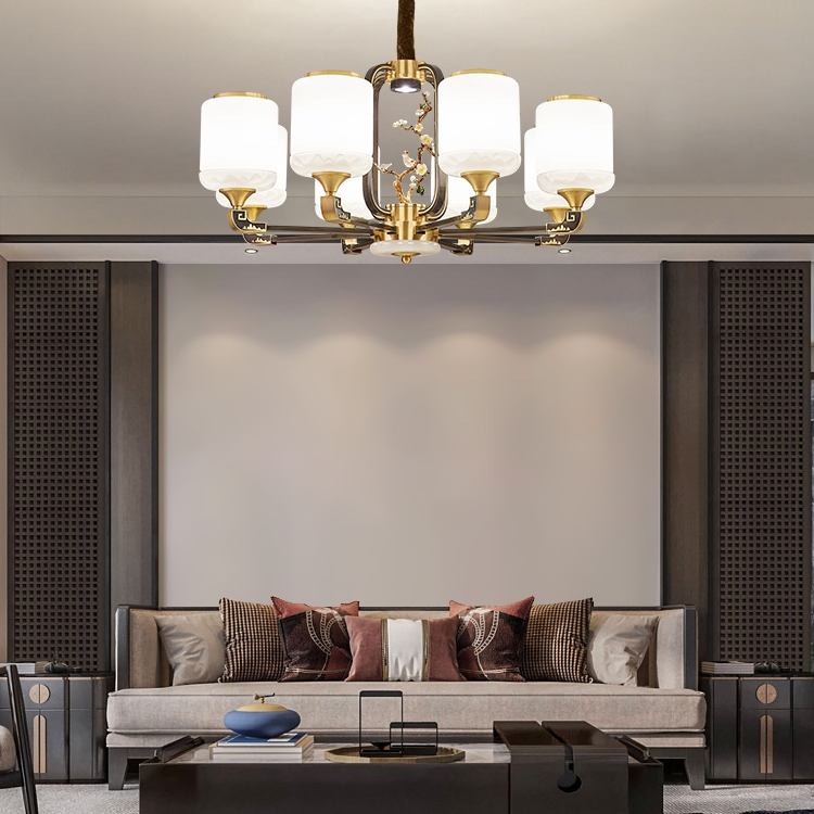 Nordic simple style chandelier, Chinese style retro restaurant lighting fixtures, grand, light luxury, modern and simple all-copper chandelier