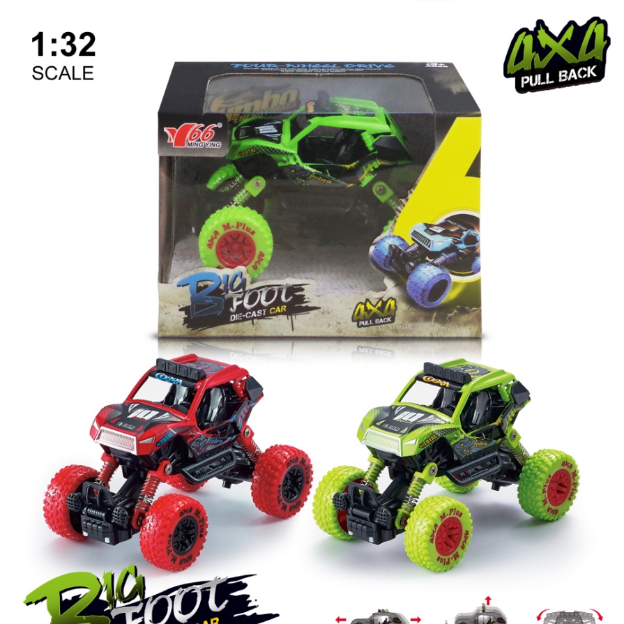 Cross-border simulation spring shock absorption climbing large wheel alloy motorcycle off-road vehicle children's rebound toy graffiti car