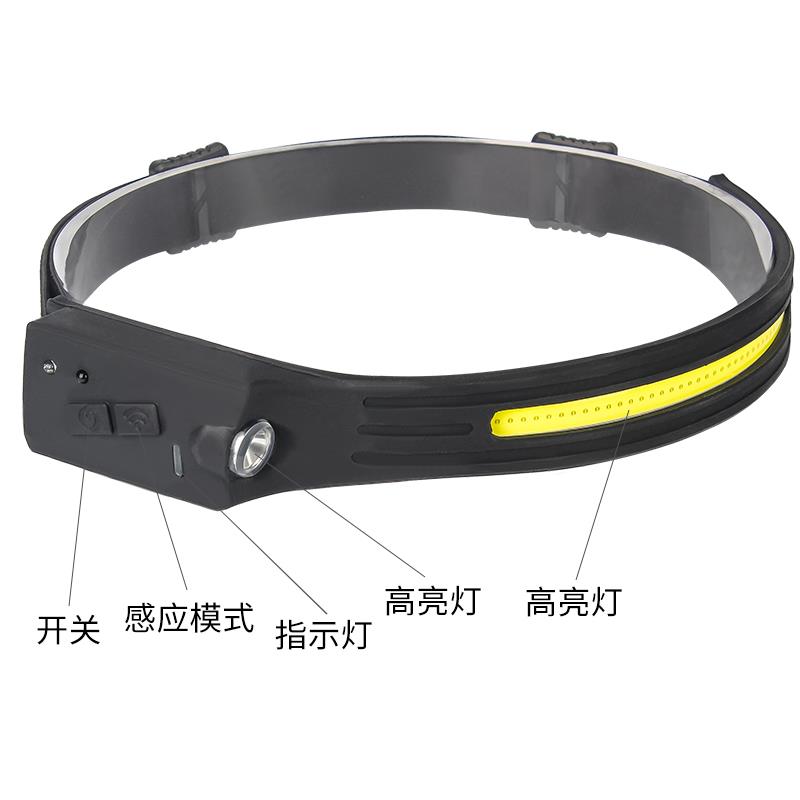 Night running charging headlamp with high and low beam sensor