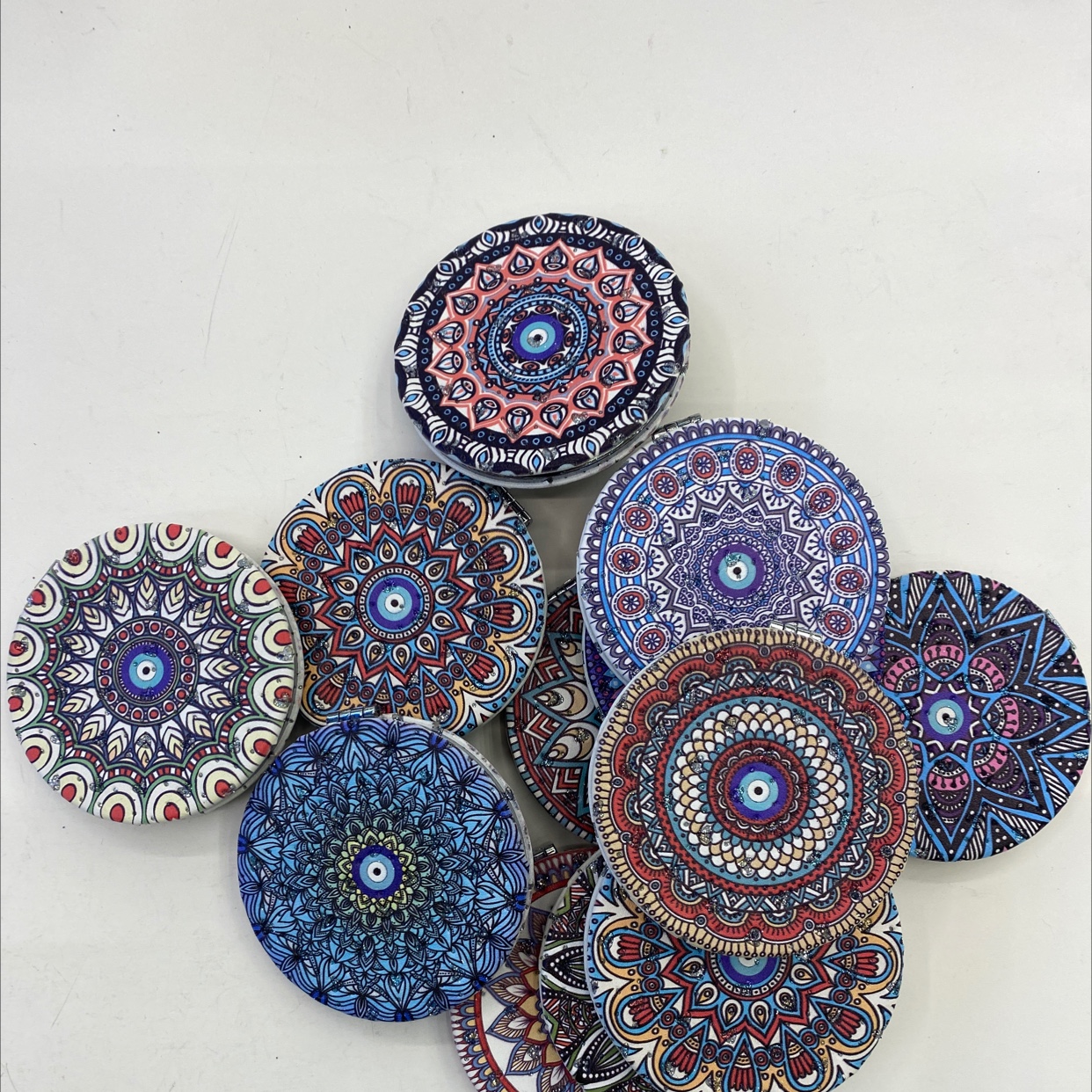 迪梦斯工艺礼品镜子装饰工艺家居装饰时尚设计理念面包镜子70mm 圆蓝眼睛闪粉up皮C-05详情9