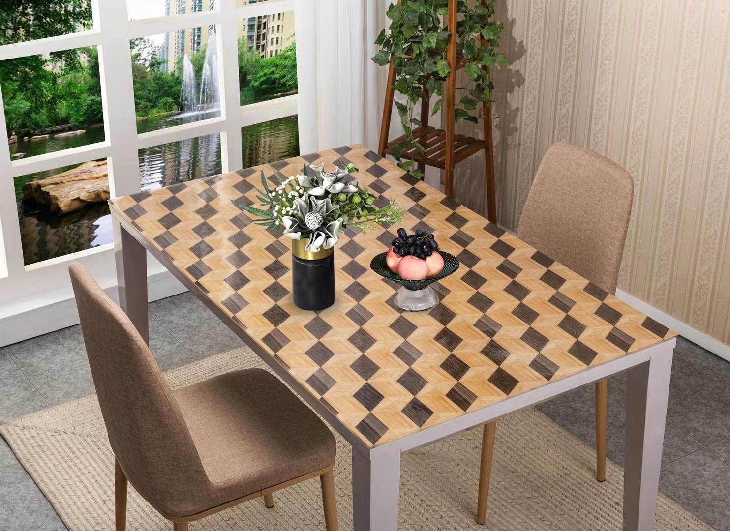 The specifications of the domestic trend PVC patterned tablecloth, coffee table and tablecloth are 60*100CM/40*84CM/80*120CM details Picture