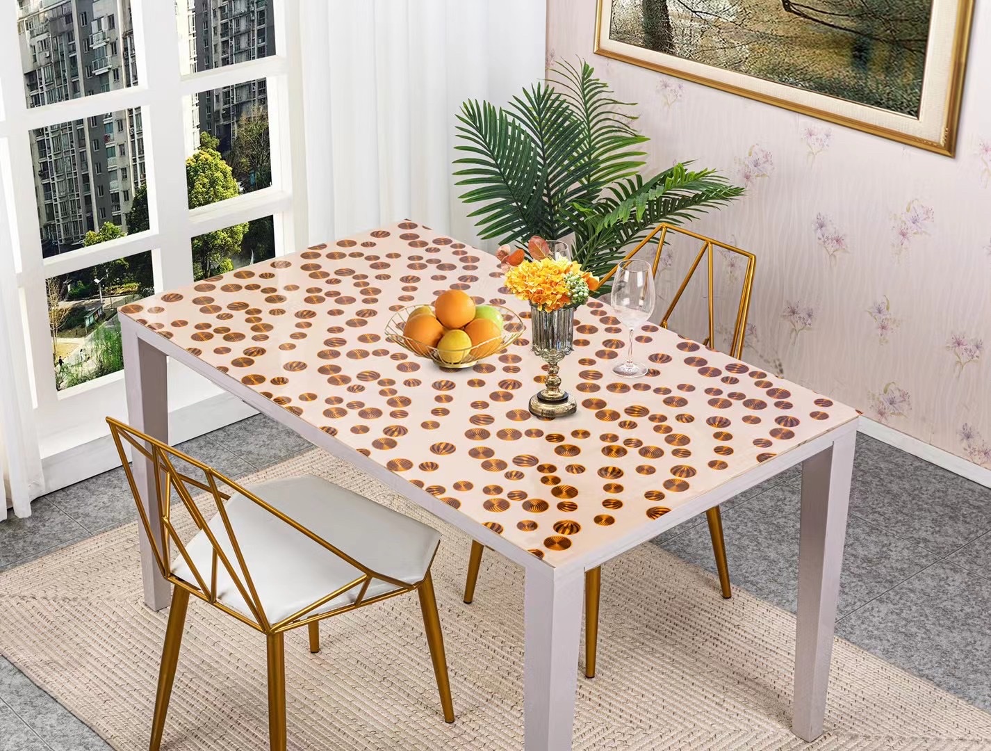 The specifications of the domestic trend PVC patterned tablecloth, coffee table and tablecloth are 60*100CM/40*84CM/80*120CM detail image 6
