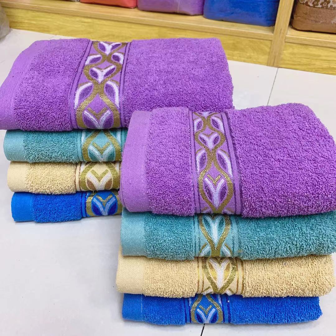 Pure cotton small bath towels, beach towels, 50*90, 70*140cm jacquard bath towels, set towels, large-sized towels for export detail image 2
