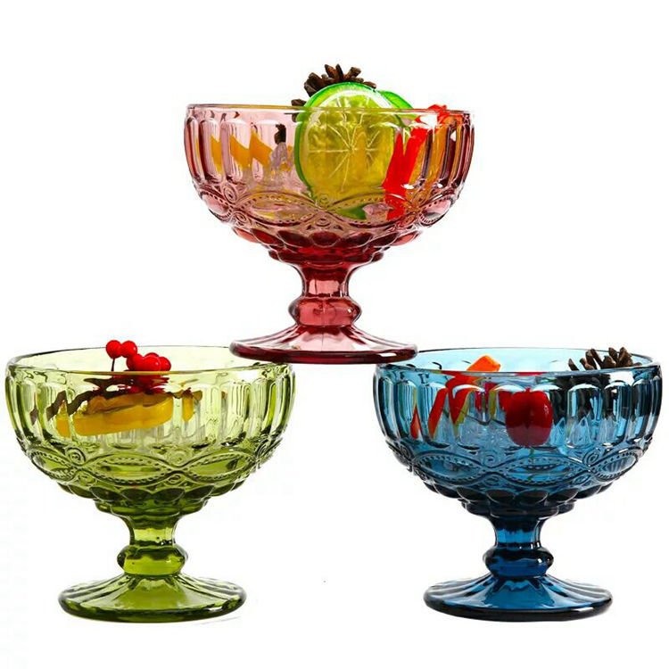Manufacturers Direct Creative Retro Relief Snake Ice Cream Cup Ice Cream Bowl Dessert Cup Glass Goblet Item Picture