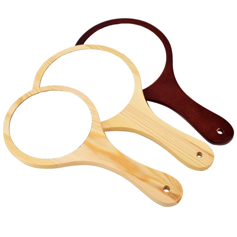 木质台式化妆镜子女可立折叠单面梳妆镜学生便携宿舍桌面镜大号小07