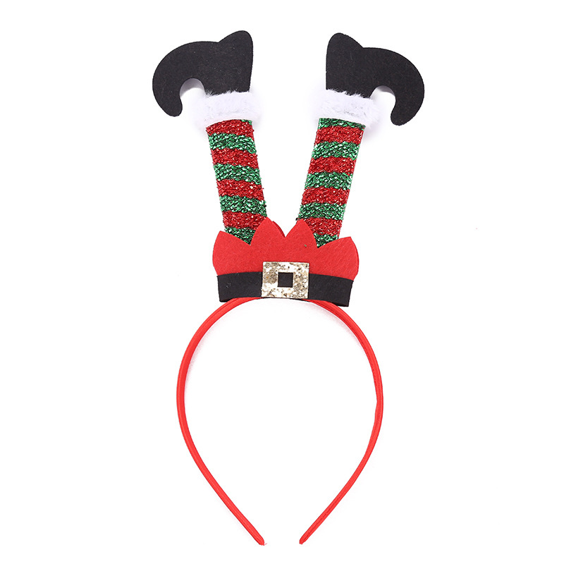 Cross-Border Sales Of Santa Claus Handstand Feet Headband Holiday Party Dress Up Hair Accessories Funny Head Band Wholesale full figure