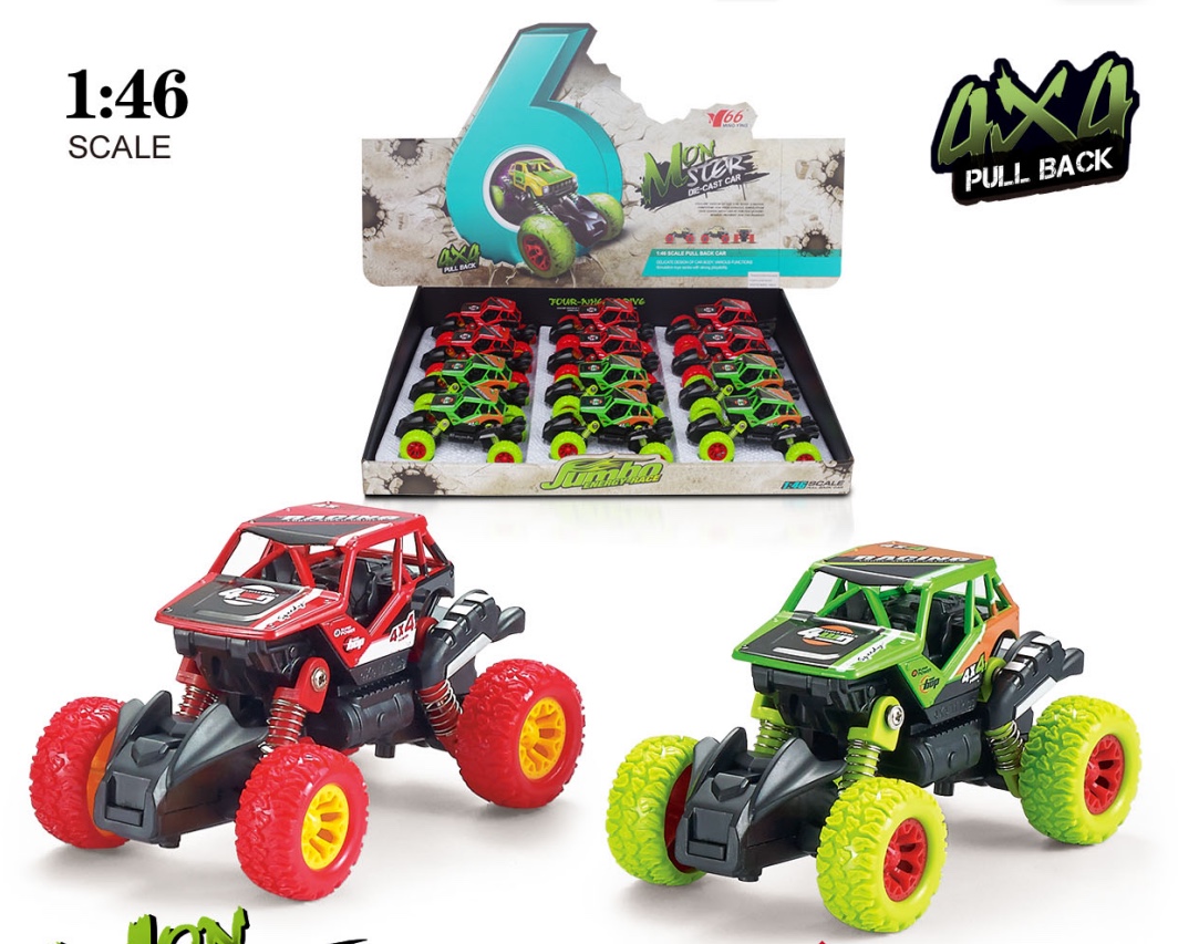 Alloy car toy rebound with spring shock absorption climbing car 1 model, 2 colors detail image 1